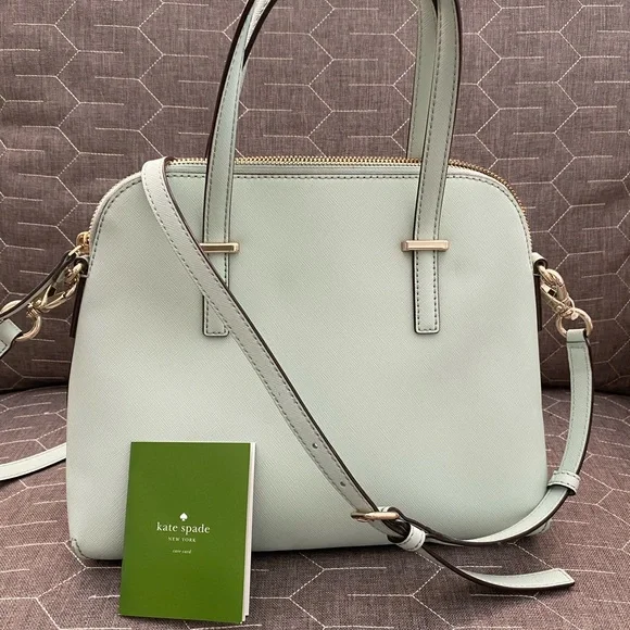 Kate Spade Mint Green Saffiano Leather Cedar Street Maise Satchel Handbag - Picture 6 of 7